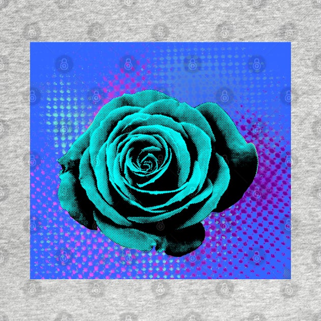 Rose pop art blue, green by NYWA-ART-PROJECT